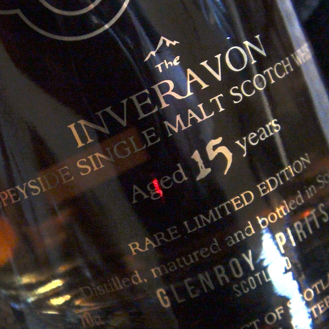 The Inveravon15-year-old Speyside Single Malt. Presentation gift box with two crystal Inveravon whisky glasses